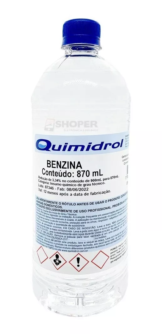 Benzina Retificada 100% Limpa Pura 870 Ml -1 Un Quimidrol