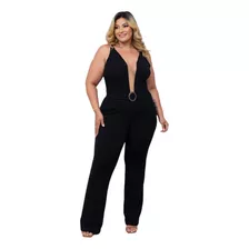 Macacão Longo Social Com Tule Plus Size 36 Á 54