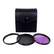 Kit Filtro Uv Cpl Fld E Case Para Lente Com Rosca De 49mm