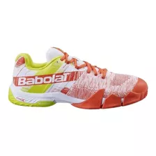 Tênis De Padel Babolat Movea Branco Laranja E Amarelo