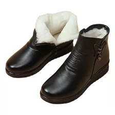 Zapatos De Cuero Impermeables De Terciopelo Cálido