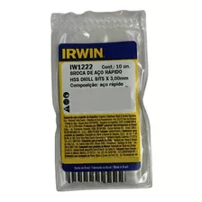 10 Broca Hss Aço Rápido 3mm Iw1222 Irwin 