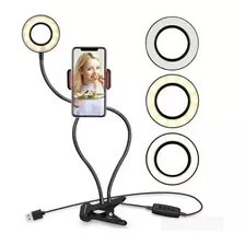 Ring Light De Mesa Anel Iluminador Led Suporte P/ Celular