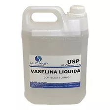  Vaselina Líquida Usp Farmacêutica Incolor Sem Cheiro 5 Litro Fragrância Sem Odor Tipo De Embalagem Frasco Tipos De Pele Sem Restrição