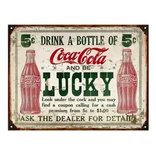 Cartel De Chapa Vintage Publicidad Coca Cola B006 30x40cm