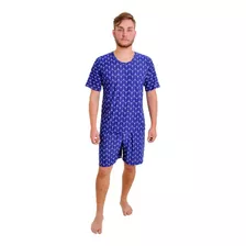 Pijama Adulto Masculino Camiseta Manga Curta E Shorts Homem