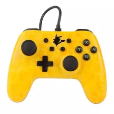 Control Nintendo Switch Alámbrico Pikachu Pwa-a02030 Powera Color Amarillo Silueta Pikachu