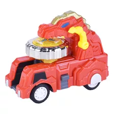 Pião Zip Zap Lançador Dino Tiger Car Vermelho 6294a - Dmtoys