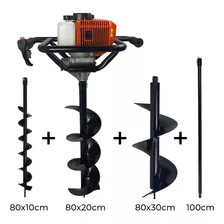 Perfurador De Solo A Gasolina 52cc C/3 Brocas + Extensão 1m