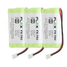 Kit 3 Baterias 2,4v 600 Mah Para Telefone Sem Fio Intelbras