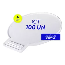 Medalha Acrílico Cristal Redonda Lisa Kit 100 Un 4cm 2mm