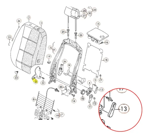 Manopola Ajuste Lombar Banco Vw Jetta Tiguan Golf Nivus Polo 4