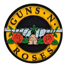 Placa Em Alto Relevo Guns N'roses 90 Cm Confeccionado Em Mdf