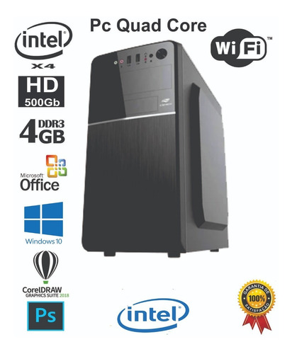 Cpu Intel Ddr3 Quad 4gb Mem Hd 500 Win 10 