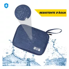 Case Bolsa Organizador Para Cabos E Acessórios Eletrônicos Cor Azul-claro