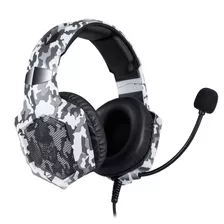 Fone De Ouvido Over-ear Gamer Onikuma K8 Branco Com Luz Rgb Led