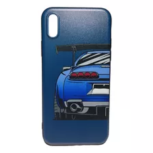 Funda Forro Estuche Carros Toyota Supra Azul Para iPhone