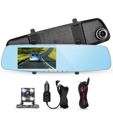 Espejo Retrovisor Con Camara Retroceso Dual Y Frontal 