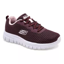 Tenis Mod 896028bur Para Mujer Skechers Color Vino D1