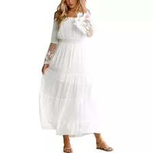 Elegante Vestido De Fiesta De Estilo Bohemio, Blanco