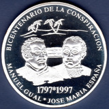 Moneda 500 Bs De 1997 ConspiraciÃ³n Gual Y EspaÃ±a Plata Proof
