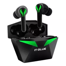 Fone De Ouvido Sem Fio Bluetooth Gamer Led Verde It-blue 