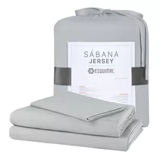 Sábana Jersey King Size Esquimal Fresca Ultrasuave Color Vania (gris Claro)