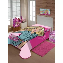  Cobertor Solteiro Raschel Barbie Moda 510 G/m Jolitex