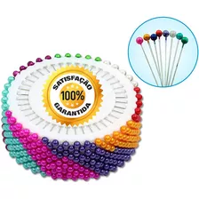 Alfinetes Cabeça Bola Coloridos Patchwork Costura 480 Peças