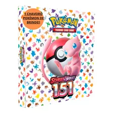 Fichário Pasta Álbum Pokemon + 30 Folhas + 9 Cartas + Brinde