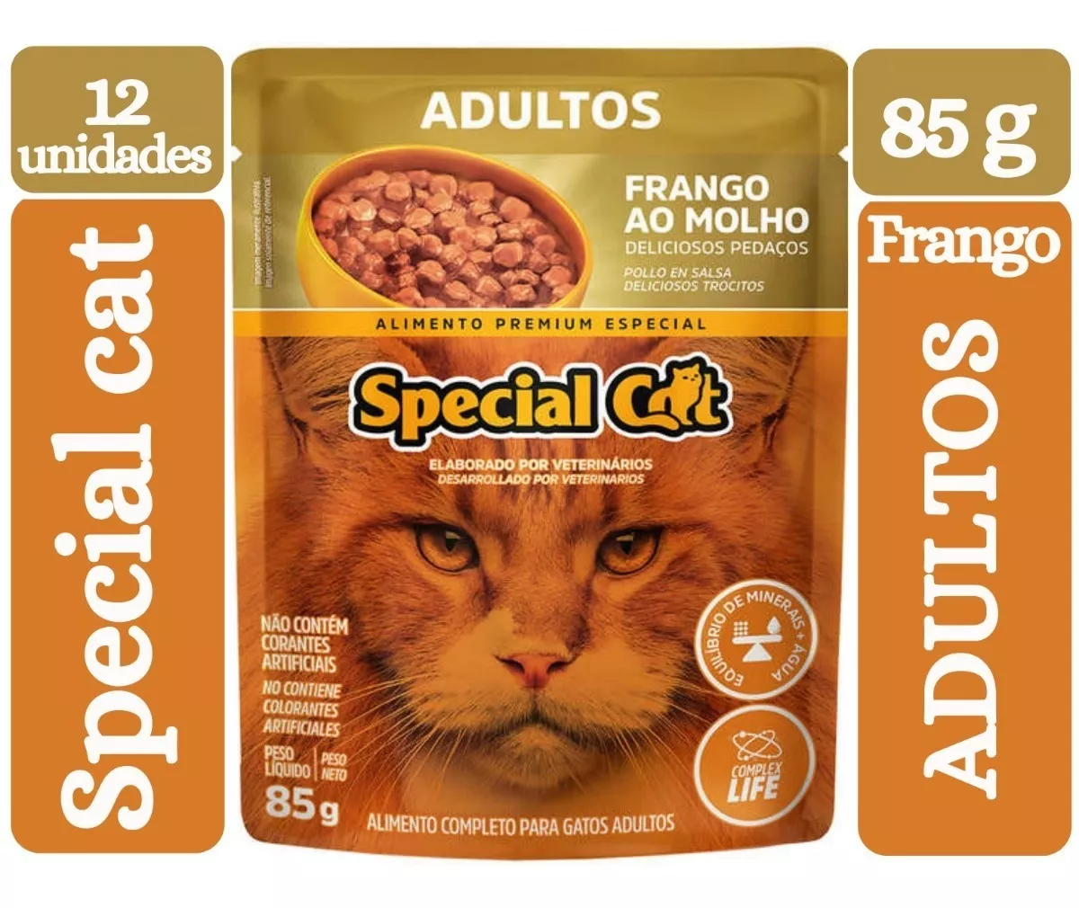 Caixa 12 Sachê Special Cat Gatos Adultos Frango 85g         