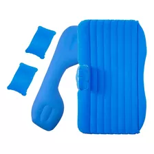 Colchon Inflable Para Autos 2 Almohadas Compresor Comodo Color Azul