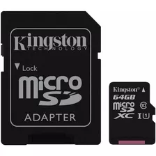 Kingston Micro Sd 64 Gb Clase 10 Con Adaptador Sd (gadroves)