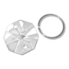 300 Octagonales Cristal 14mm Y 300 Aros Para Cortina Candil