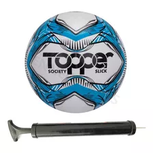 Bola Society Topper Slick Oficial + Bomba De Ar - Preta