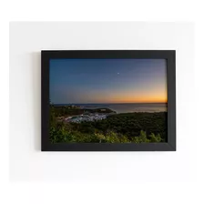 Quadro Art Lua Crescente Ao Entardecer Sob Baia A Beia Mar