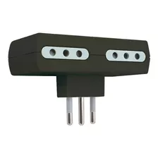 Adaptador Cuadruple Plano 2p+t 10a Negro Lexo