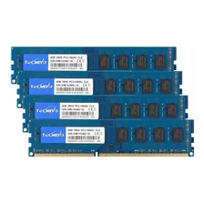 Memoria Ram 16gb Tecmiyo Kit (4x4gb) Ddr3 1333mhz Pc3-10600 Pc3-10600u Non Ecc Unbuffered 1.5v Cl9 2rx8 Dual Rank 240 Pi