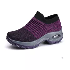 Sapatos Esportivos De Malha Respirável Para Mulheres