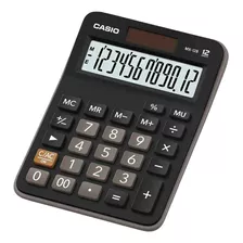 Calculadora Casio Preta Mx-12b-w4-dc Cor Preto