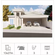 Planta De Casa Com 3 Quartos - Projeto Arquitetônico Ea-234