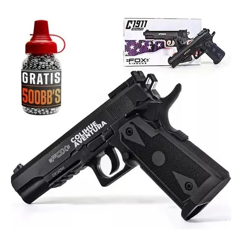 Pistola Co2 Fox Replica C1911 Cal 4,5mm - Semi Auto Negro 4.5 Mm