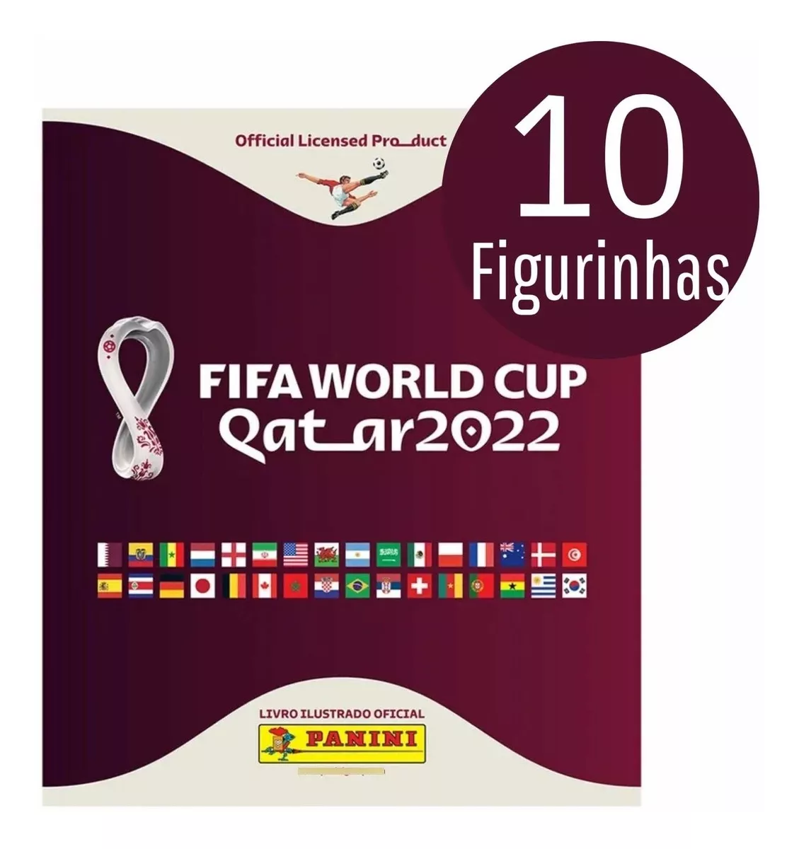 Álbum Copa Do Mundo Fifa Qatar 2022 Panini + 10 Figurinhas