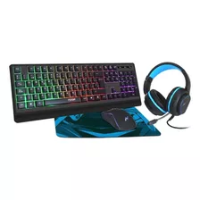 Kit Gamer Teclado Mouse Auricular Pad Combo 4en1 Noga Nkb405 Color Del Mouse Negro Color Del Teclado Negro