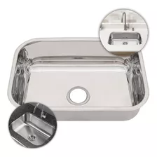 Cuba Pia Inox Cozinha 430 46x30x11 Cm Polido Brilhante Nf-e