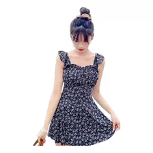 Vestido Corto Dama Casual Floral Calor Sin Mangas Con Copas