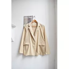 Saco Blazer De Lino Amplio De Dama (aspen)