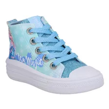 Zapatilla Alta Lona Con Plataforma Frozen 