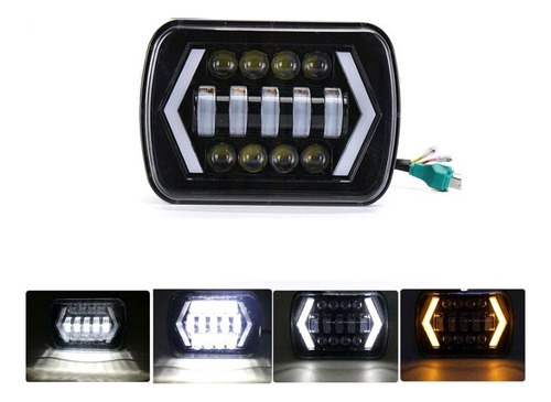 Foto de Faro Led 5x7 6x7 Hilux Cherokee Wrangler Chevrolet S10 D21