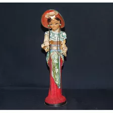 Antiga Delicada Boneca Oriental Made In Taiwan 27 Cm Al